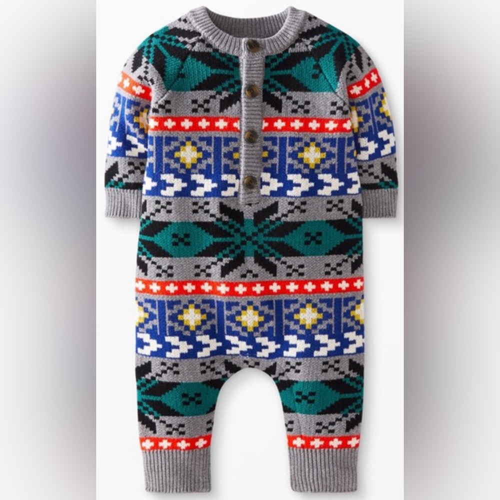 Hanna Andersson Knit Holiday Romper, Size 6-12 months